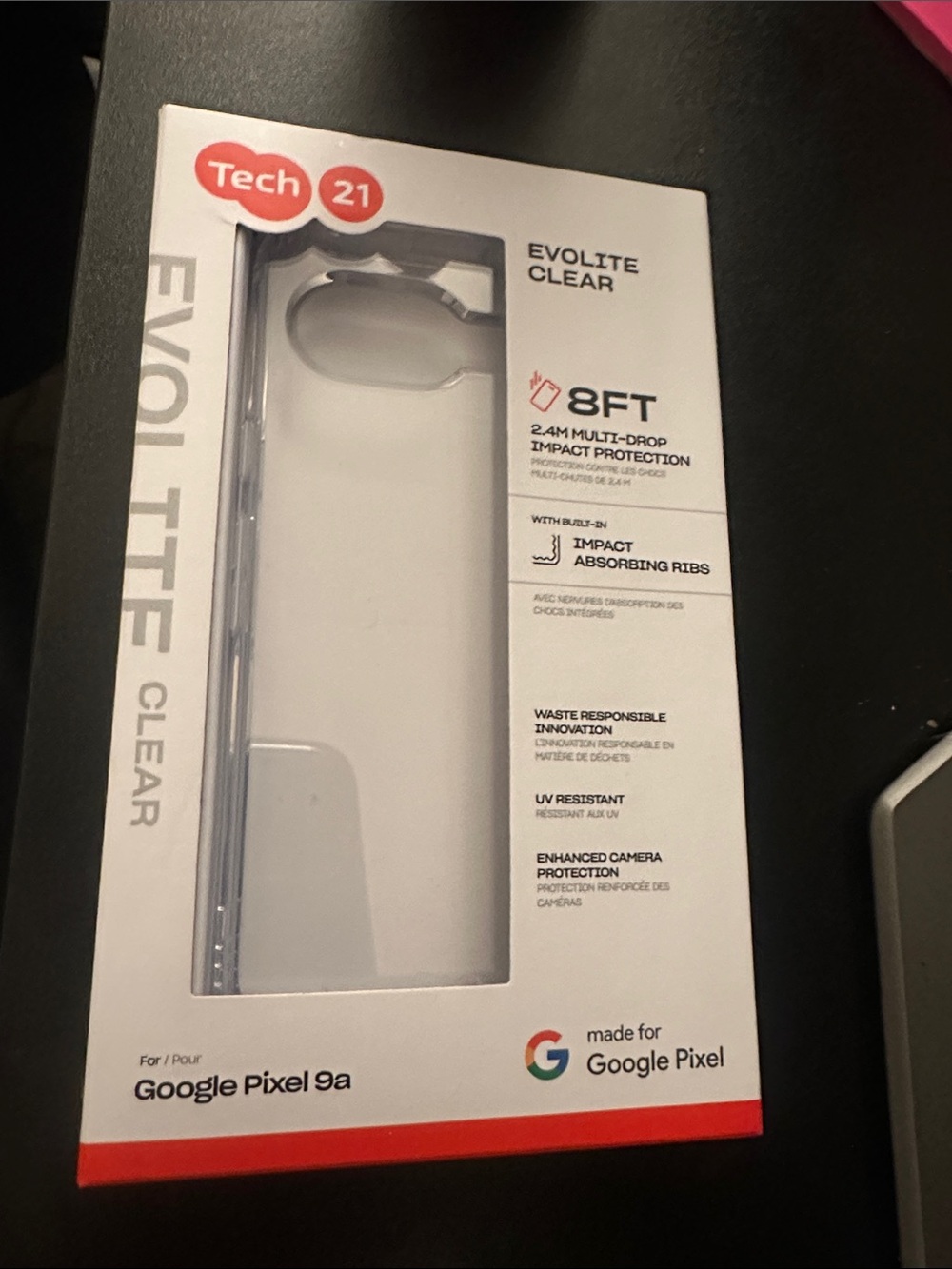 tech21 Evolite Clear Case for Google Pixel 9a - Transparent